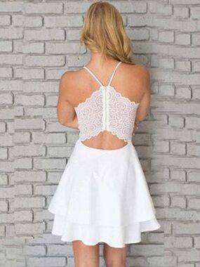 Dry Goods White Backless Lace Dress